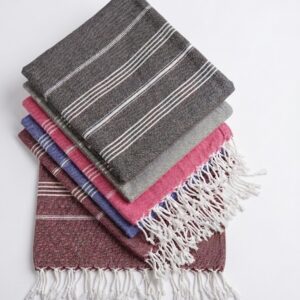 Turkish Peshtemal Towel — 100% Cotton, Striped Design