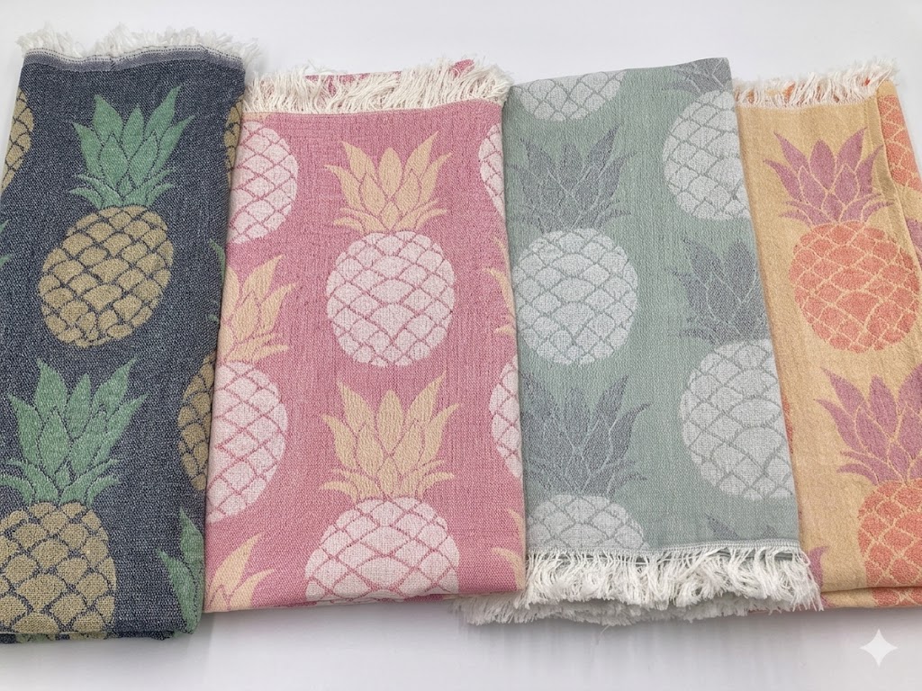 Double-Colored Muslin Towel & Wrap — Pineapple Collection