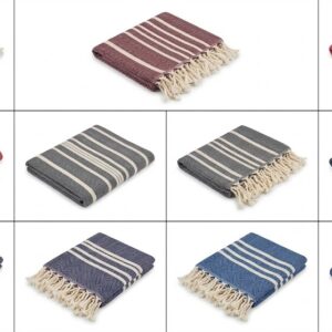 Multi-Color Turkish Peshtemal Towel Collection — 100% Cotton