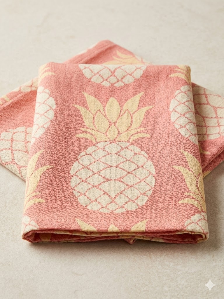 Double-Colored Muslin Towel & Wrap — Pineapple Collection - Image 4