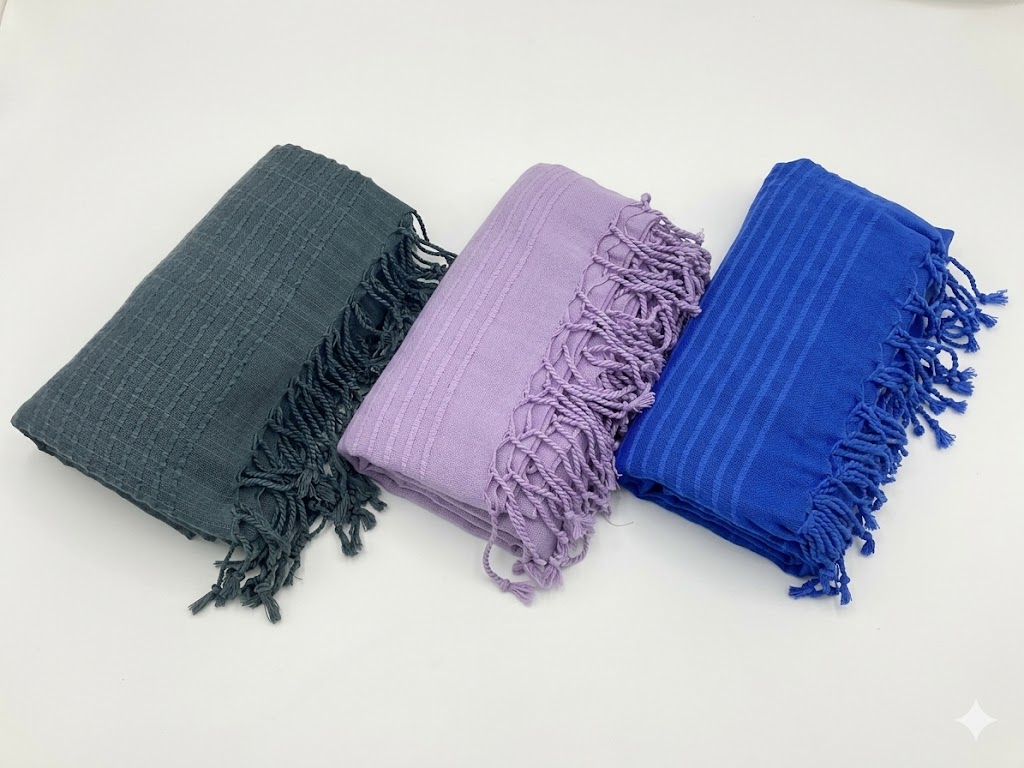 Solid Color Soft Turkish Wrap & Beach Scarf — Fine Texture
