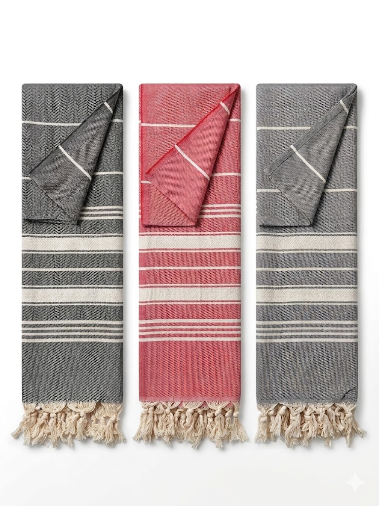 Multi-Color Turkish Peshtemal Towel Collection — 100% Cotton - Image 3