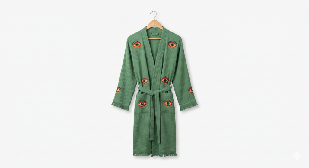 Premium Muslin Kimono Robe — Lightweight Lounge & Beach Cover-Up 100% Cotton