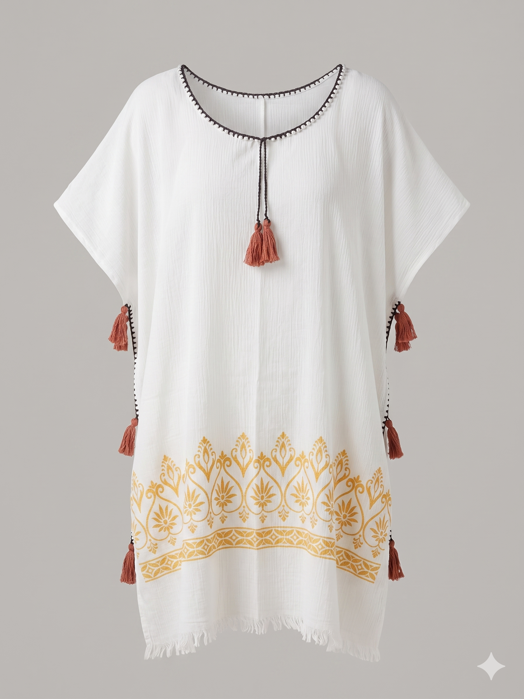 Patterned Swimsuit Cover-Up Dress — One Size, Lightweight Beachwear - Image 4