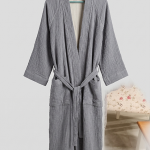 100% Cotton Muslin Bathrobe — Lightweight Hooded & Classic Robe Options