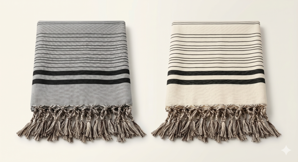 Authentic Striped Turkish Peshtemal Towel — 100% Cotton