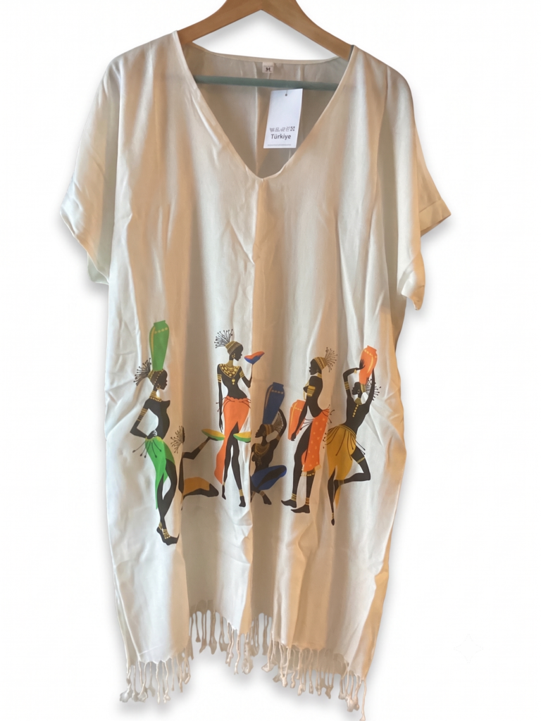 100% Cotton Peshtemal Dress — African Pattern Beach Cover-Up