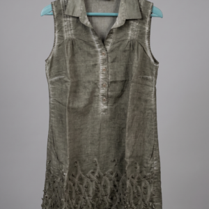 100% Cotton Stonewashed Sleeveless Dress — Fully Lined Summer Dress