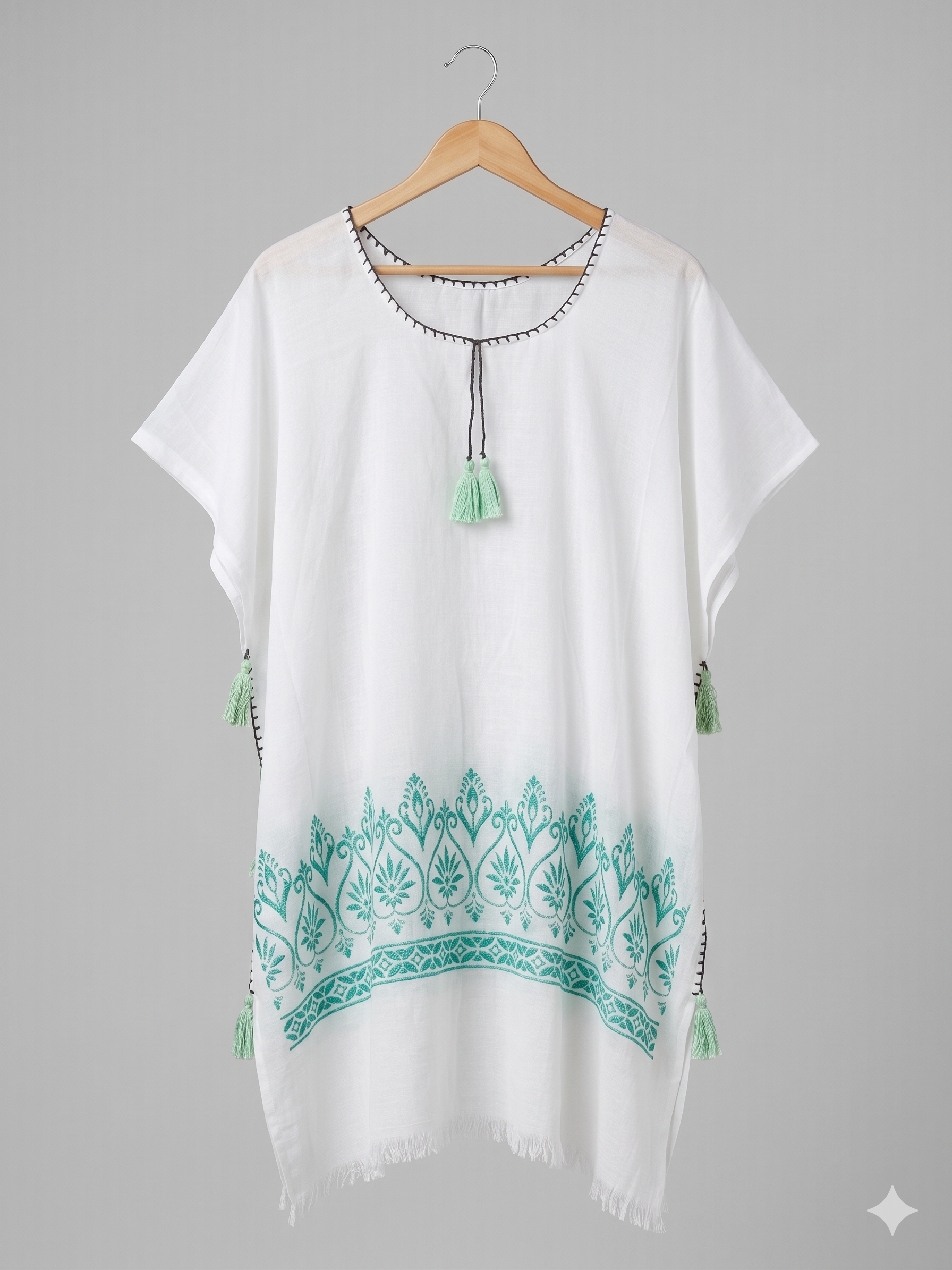 Patterned Swimsuit Cover-Up Dress — One Size, Lightweight Beachwear - Image 3